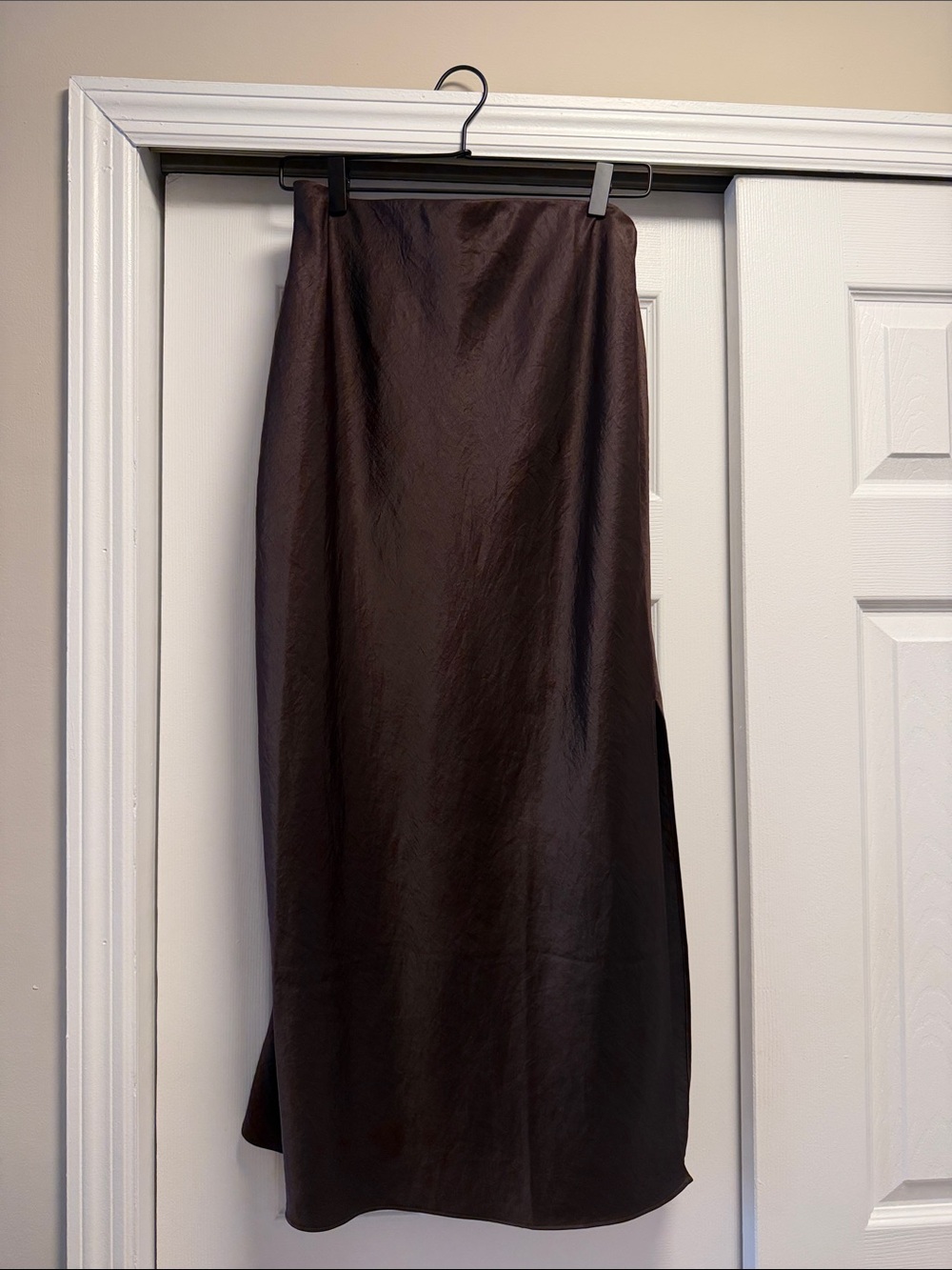 Madewell Dark Brown Satin Maxi Skirt